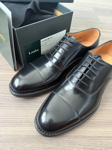 Loake finsbury black shoes - black,